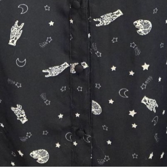 Bears in space blouse/button down shirt - Picture 4 of 4
